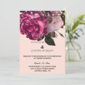 String Lights Burgundy Blume Einladung Hochzeit (Stehend Vorderseite)