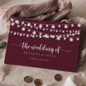 String Lights Burgundy Calligraphy Wedding Gästebuch