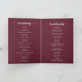 String Lights Burgundy Folded Wedding Programm (Innenseite)