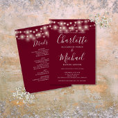 String Lights Burgundy in einer einfachen Hochzeit Einladung