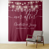 String Lights Burgundy Wedding Foto Background Wandteppich (Beispiel)