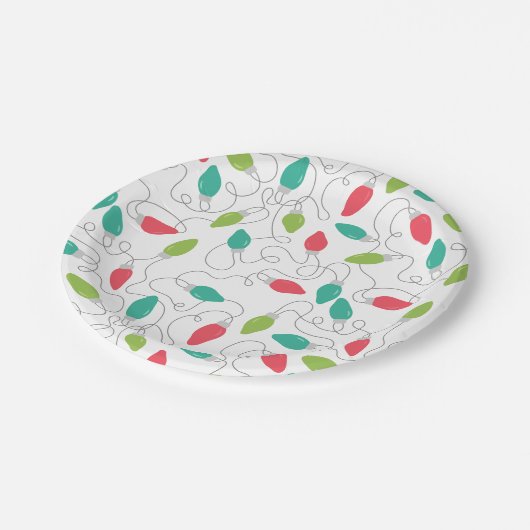 String Lights Christmas Paper-Teller Pappteller (Schrägansicht)