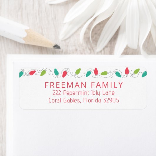 String Lights Christmas Return Address Label (Insitu)