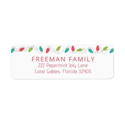 String Lights Christmas Return Address Label (Vorne)