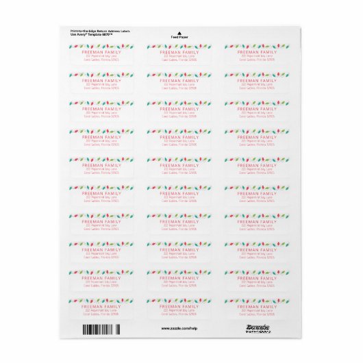 String Lights Christmas Return Address Label (Vorne)