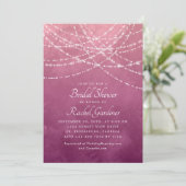 String Lights Dusty Rose Pink Brautparty Einladung (Stehend Vorderseite)