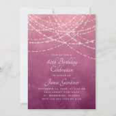 String Lights Dusty Rose Rosa Geburtstag Einladung (Vorderseite)