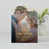 String Lights EAL FOIL Foto Einladung Hochzeit (Stehend vorne)