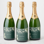 String Lights Emerald Greenery Blumenzange Schaumweinetikett (Flaschen)