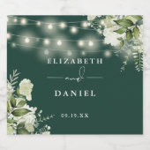 String Lights Emerald Greenery Blumenzange Schaumweinetikett (Einzelnes Label)