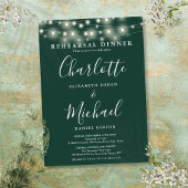String Lights Emerald Script Probe Dinner Einladung