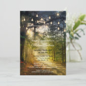 String Lights Enchanted Forest Brautparty Einladung (Stehend Vorderseite)