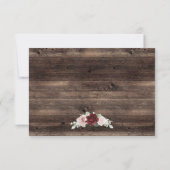 String Lights Eucalyptus & Burgundy Rustic Wedding RSVP Karte (Rückseite)