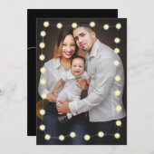String lights Family Foto Weihnachtskarte Feiertagskarte (Vorne/Hinten)