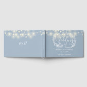 String Lights Floral Dusty Blue Wedding Gästebuch (Voll)