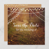String Lights, Forest Path Save the Date Card (Vorne/Hinten)