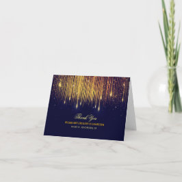 String Lights Gold and Navy Wedding Vielen Dank Dankeskarte