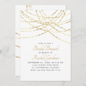String Lights Gold Elegante Bridal Brunch Einladung (Vorne/Hinten)