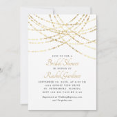 String Lights Gold Elegantes Brautparty Einladung (Vorderseite)