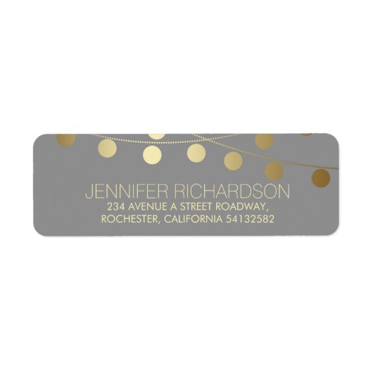 String Lights Gold Foil Wedding Return (Vorne)