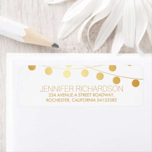 String Lights Gold Foil Wedding Return (Insitu)