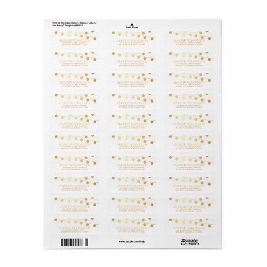 String Lights Gold Foil Wedding Return (Vorne)