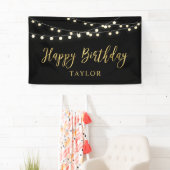 String Lights | Gold Happy Birthday Party Banner (Insitu)