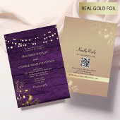 String Lights Gold Lila Wedelcode Folieneinladung