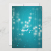 String Lights Gold Script Blue Glitzer Baby Dusche Einladung (Rückseite)