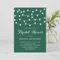 String Lights | Green Bridal Shower Einladung