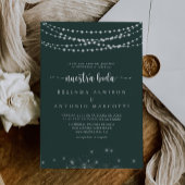 String Lights Green Nuestra Boda Wedding Einladung