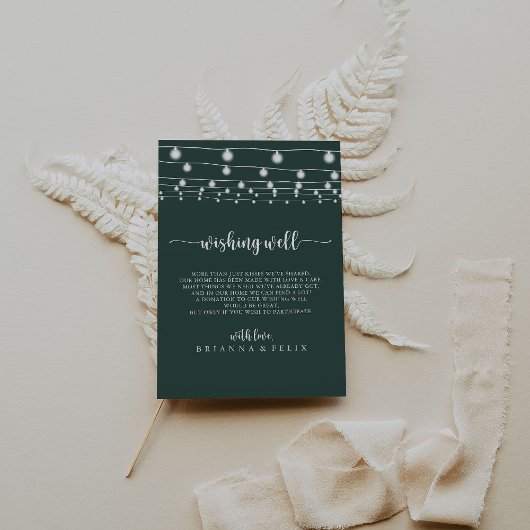 String Lights Grüne Hochzeit wünschend gut Begleitkarte