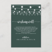 String Lights Grüne Hochzeit wünschend gut Begleitkarte (Vorderseite)