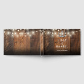 String Lights Horseshoes Rustic Barn Wood Wedding Gästebuch (Voll)