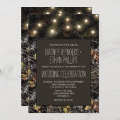 String Lights + Jagen Camouflage Hochzeitseinladun Einladung (Vorne/Hinten)