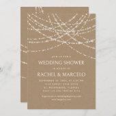 String Lights Kraft Couples Polterabend Einladung (Vorne/Hinten)