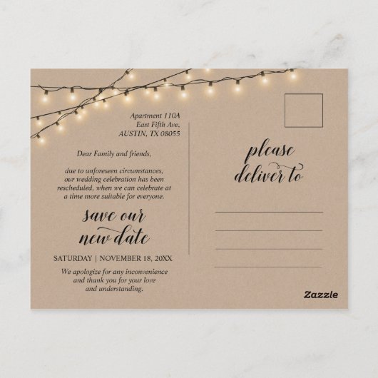 String Lights, Kraft, Eine Drehung in Plänen, vers Postkarte (Rückseite)