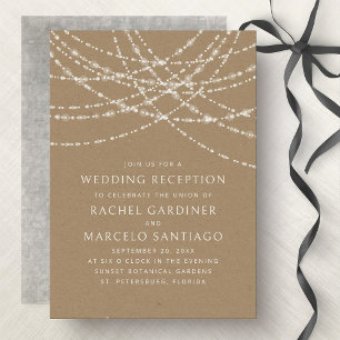 String Lights Kraft Hochzeitsempfang Einladung