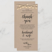 String Lights Kraft, Place Setting Dankeschön Card Programm (Vorne/Hinten)