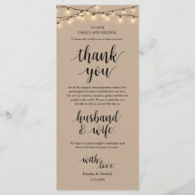 String Lights Kraft, Place Setting Dankeschön Card