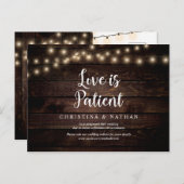 String Lights, Liebe ist geduldig, Schwarz, Zurück Postkarte (Vorne/Hinten)