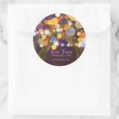 String Lights Liebe Trees in Lila Business Runder Aufkleber (Tasche)