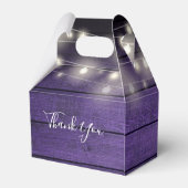 String Lights Lila rustikale HolzskriptWedding Geschenkschachtel (Rückseite)