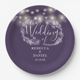 String Lights Lila SkriptWedding Pappteller