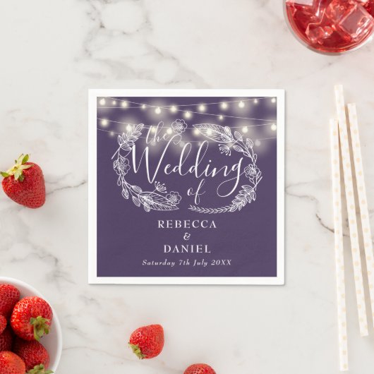 String Lights Lila SkriptWedding Serviette (Beispiel)