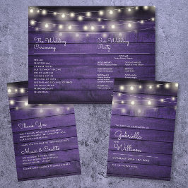 String Lights Lila Wood Wedding Program