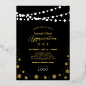 String Lights | Logo für das Party Client-Bewertun Folieneinladung (Vorderseite)