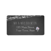 String Lights Mason Jar Chalkboard Address Labels Adressaufkleber (Vorne)