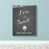 String Lights Mason Jar Chalkboard LIEBE ist SWEET Leinwanddruck (Insitu (Holzboden))