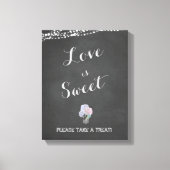String Lights Mason Jar Chalkboard LIEBE ist SWEET Leinwanddruck (Vorderseite)